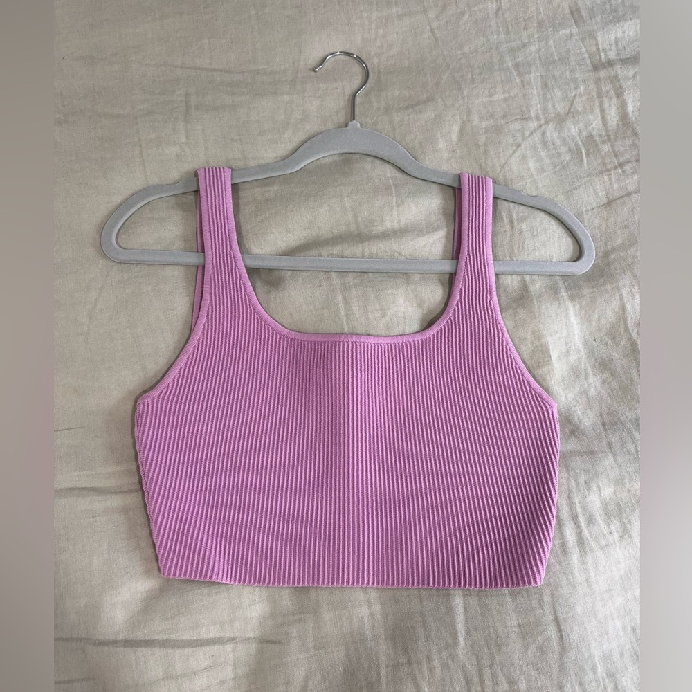 Aritzia Babaton square neck cropped rubbed tank